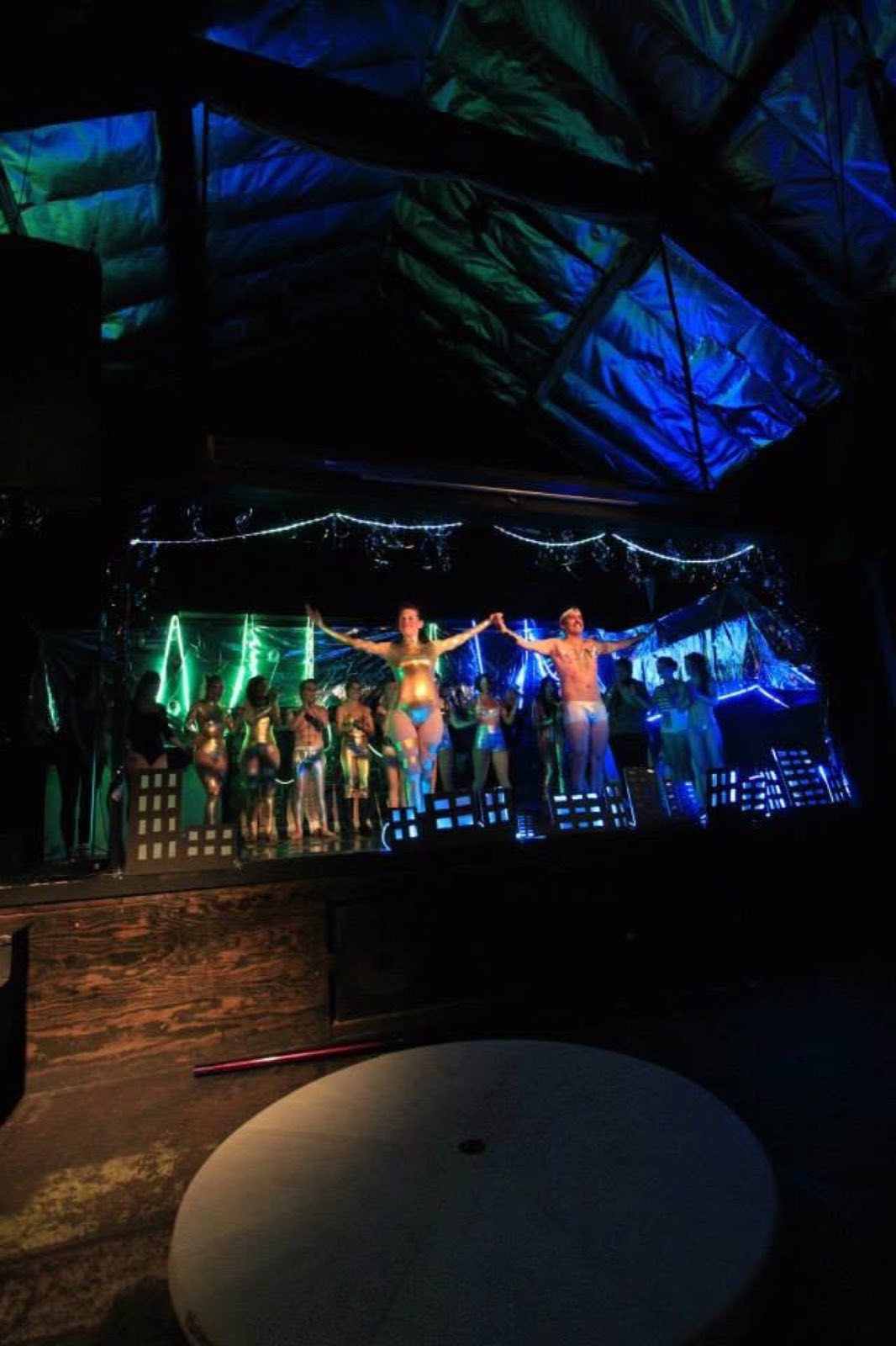 Robot Apocalypse cast taking a bow at The Green Room in 2015