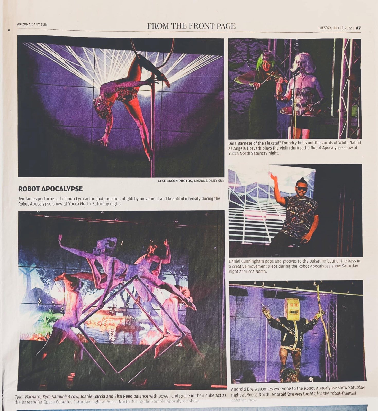 Arizona Daily Sun photo spread about the 2022 Robot Apocalypse