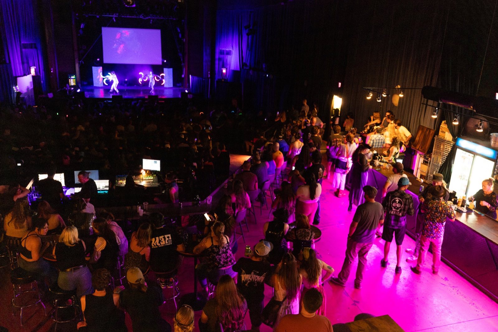 View from the Orpheum stage across the performers toward the audience