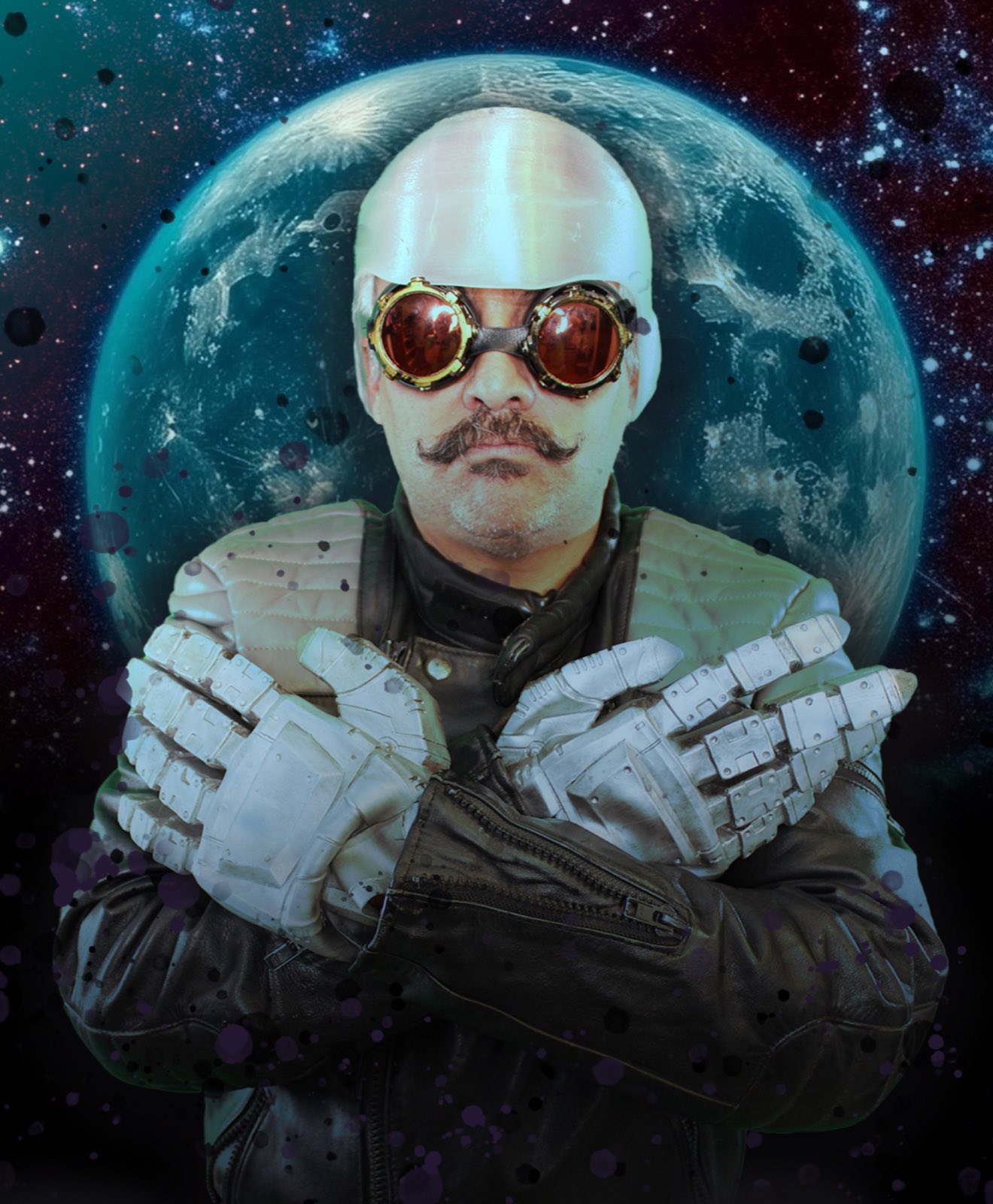 Android Dre composited into a lunar landscape